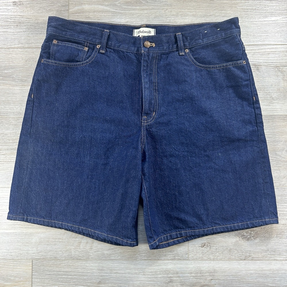 MADEWELL NWOT Size 32 The 1997 Denim Bermuda Jean Shorts Brownsville Wash Rigid